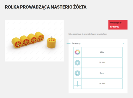 MASTERIO ROLKA PROWADZĄCA ŻÓŁTA RPR002