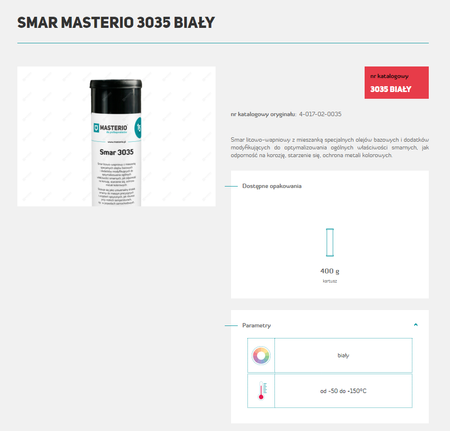 MASTERIO SMAR 3035 BIAŁY 400GR