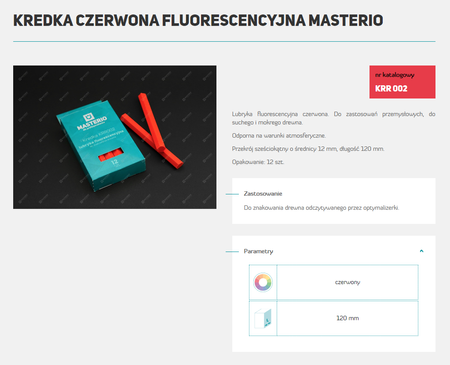 MASTERIO KREDA FLUORESCENCYJNA RED KRR002 12 SZT