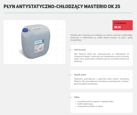 MASTERIO PŁYN ANTYSTATYCZNO CHŁODZĄCY OK25 OP.30L